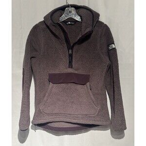 The North Face Campshire Sherpa Fleece Hoodie Small Pullover Jacket Elbow Patch